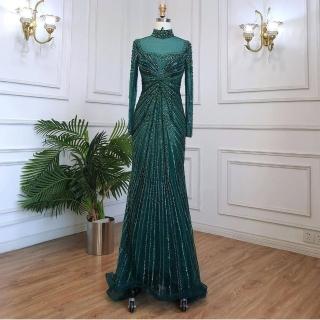 【女神婚紗禮服】高階優雅流蘇奢華宴會晚禮服 LA71533 綠色(晚宴服 媽媽服)