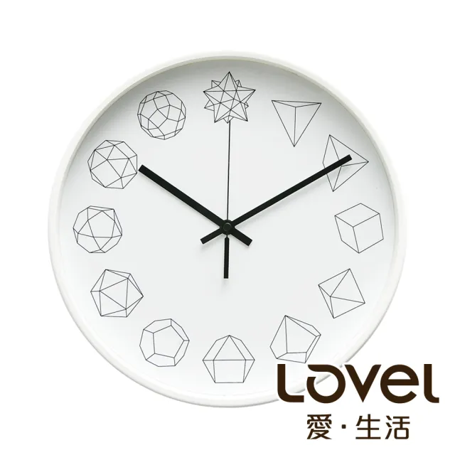 【WUZ 屋子】LOVEL 30cm 幾何金屬框靜音時鐘-白(G721W-WH)