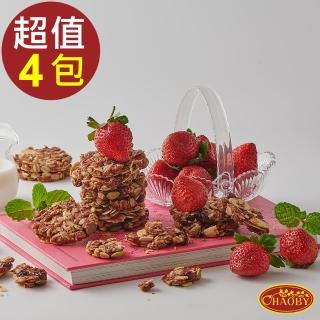 【CHAOBY 超比食品】纖女系燕麥脆片-微甜草莓(100g X4包)