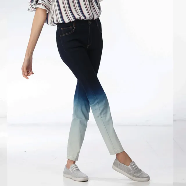 【RH】日系中性修身顯瘦漸層牛仔褲(牛仔深藍全尺碼S-XL)