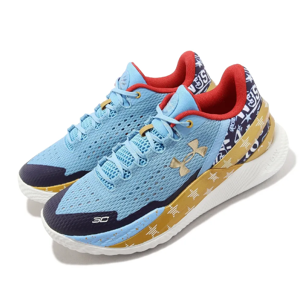 UNDER ARMOUR】籃球鞋Curry 2 Low Flotro 男鞋藍金緩震星星圖騰ASG