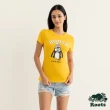 【Roots】Roots女裝-動物派對系列 绒布動物純棉修身短袖T恤(金黃色)