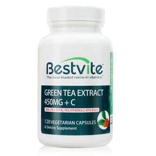 【美國BestVite】必賜力綠茶萃取+維生素C膠囊1瓶(120顆*1瓶)