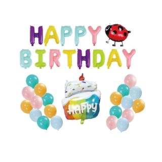 【珠友】生日氣球混搭組合包-蛋糕(佈置/派對)