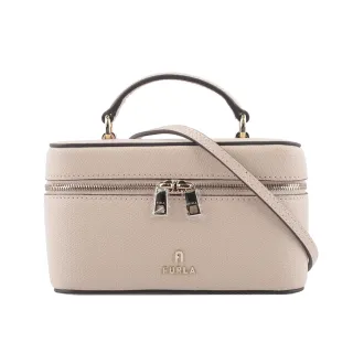 【FURLA 芙拉】Camelia 素面皮革手提/斜背迷你化妝包(芭蕾粉)