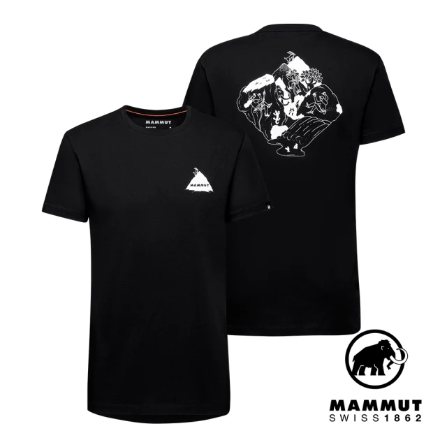 Mammut 長毛象 Massone T-Shirt Men Crag 有機棉機能短袖T恤 黑色 男款 #1017-05200