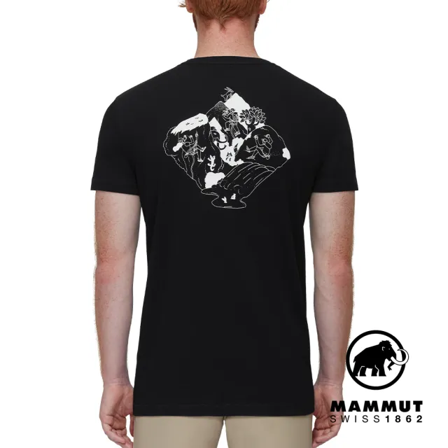 【Mammut 長毛象】Massone T-Shirt Men Crag 有機棉機能短袖T恤 黑色 男款 #1017-05200