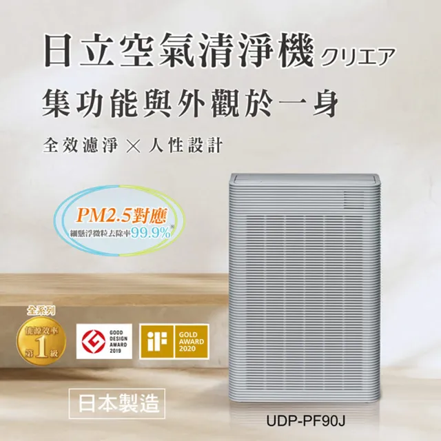【HITACHI 日立】日本製原裝空氣清淨機(UDP-PF90J)
