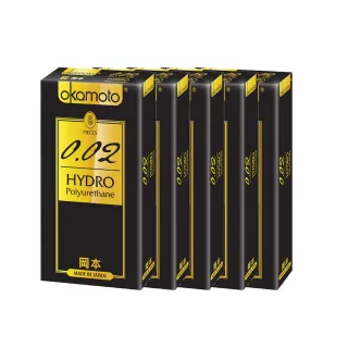 【Okamoto岡本】002 Hydro水感勁薄保險套6入*5盒(共30入)