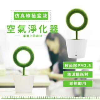 【辦公室小物】模擬綠植盆栽空氣淨化器(小型清淨機 負離子 除臭抑菌 粉塵 空汙 過敏 禮物 居家擺飾)