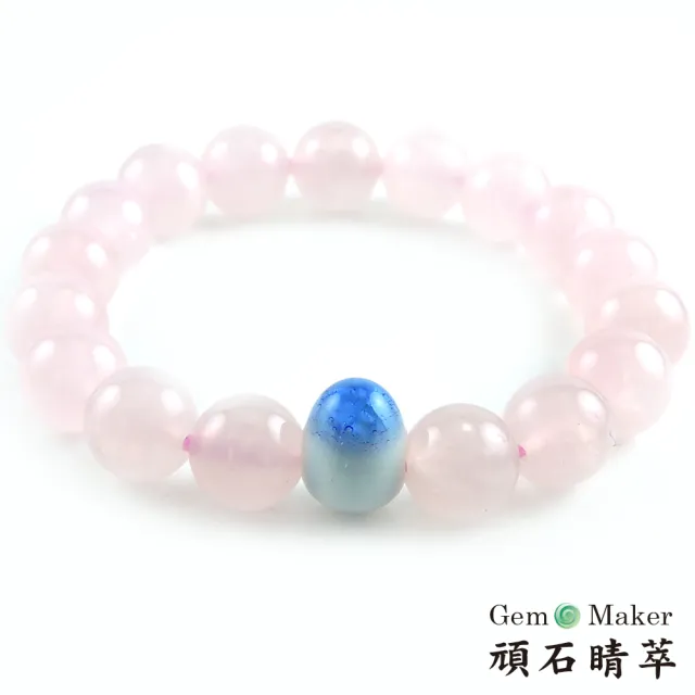 【GemMaker 頑石睛萃】粉晶手工釉燒陶瓷手珠(26.5g)