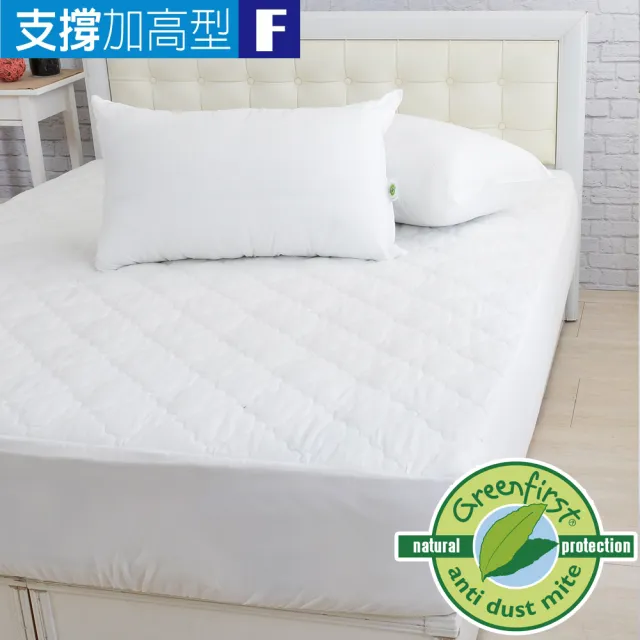 【LooCa】防蹣防蚊加高枕頭x2+床包式保潔墊-雙5尺(Greenfirst系列)