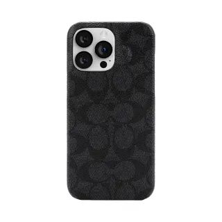【COACH】iPhone 14 Plus 精品手機殼 灰色經典大C(保護殼/手機套)