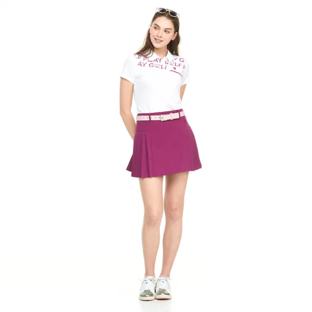 【PLAYBOY GOLF】女款高彈性防潑水百褶短裙-紫紅(高爾夫球裙/KD23110-69)