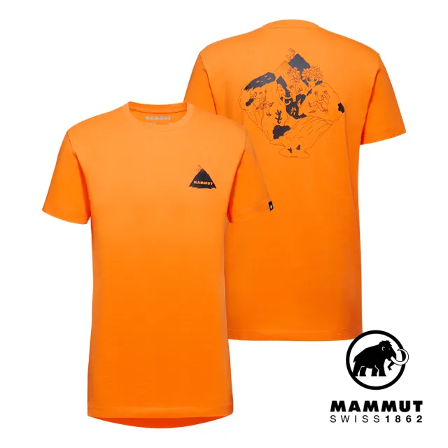 【Mammut 長毛象】Massone T-Shirt Men Crag 有機棉機能短袖T恤 深柑桔橘 男款 #1017-05200