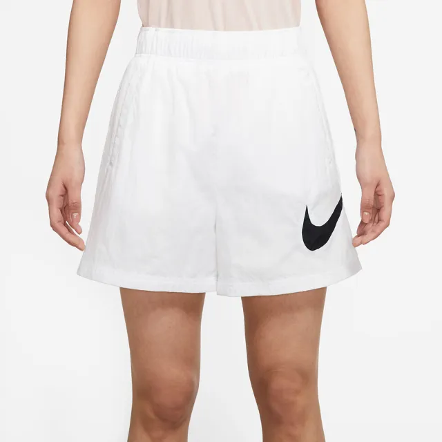 【NIKE 耐吉】短褲 女款 運動褲 ASWNSW ESSNTL WVN HR SHORT HBR 白 DM6740-100