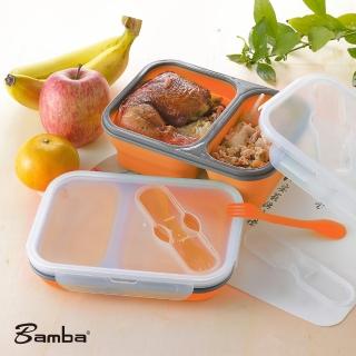 【Bamba】矽膠摺疊便當盒(二格式)
