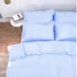 【LUST】素色簡約 淺藍 100%純棉、單人3.5尺精梳棉床包/歐式枕套《不含被套》(台灣製造)