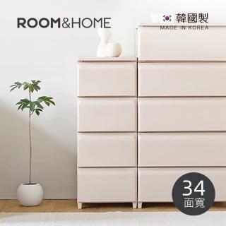 【韓國ROOM&HOME】韓國製34面寬四層抽屜收納櫃-木質天板-DIY-多色可選(抽屜櫃/收納櫃/儲物櫃)