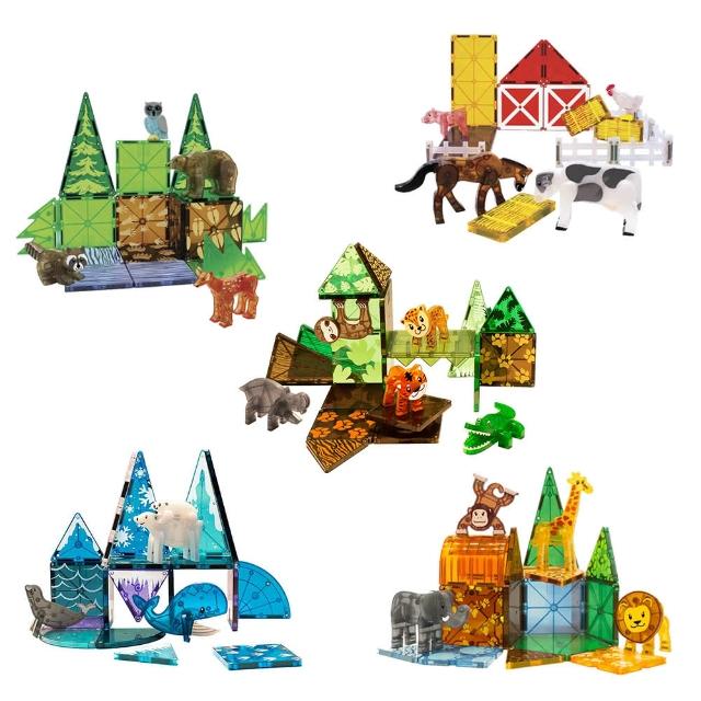 【Magna-Tiles】動物系列磁力積木25片-5款可選(磁力片/配件)
