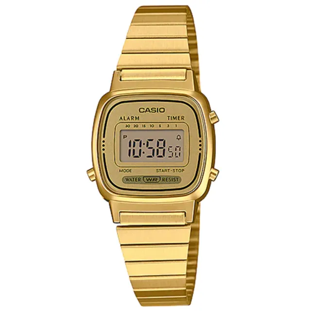 【CASIO】金色復古時尚錶(LA-670WGA-9)