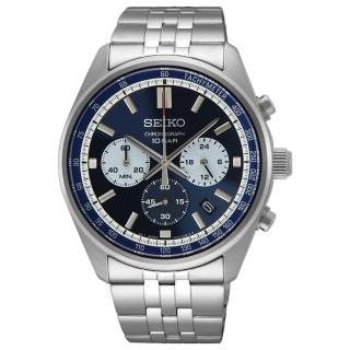 【SEIKO 精工】CS 極速閃電三眼計時男錶-藍x銀/41.5mm 雙12限定(SSB427P1/8T63-00W0B)