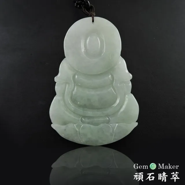 【GemMaker 頑石睛萃】平安觀音天然A貨翡翠項鍊(45.3g)
