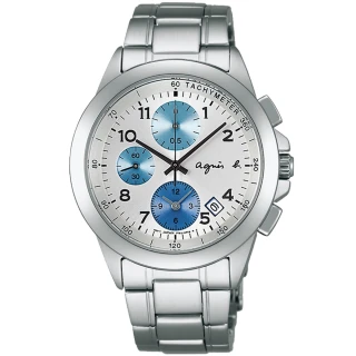 【agnes b.】花漾渲染法式計時中性腕錶(39mm/7T92-0LY0L)