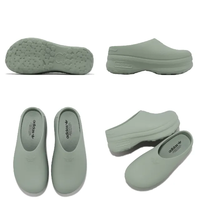 【adidas 愛迪達】穆勒鞋 Adifom Stan Mule W 女鞋 綠 厚底 增高 拖鞋 愛迪達(IE7053)