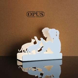【OPUS東齊金工】歐式鐵藝信件架/收納架/展示架/桌面收納(LE-gr14W 閱讀女孩 優雅白)