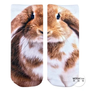 【摩達客】美國進口Living Royal大耳胖兔 短襪腳踝襪彈性襪動物圖案襪