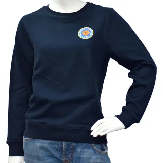【KENZO】品牌圓型老虎印花貼布厚版純棉長袖圓領衫(海軍藍KJ15618-NAVY)