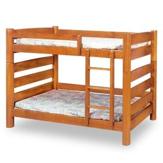 【時尚屋】柚木色實木5尺圓柱雙層床-不含床墊 MT7-196-2(免運費 免組裝 臥室系列)
