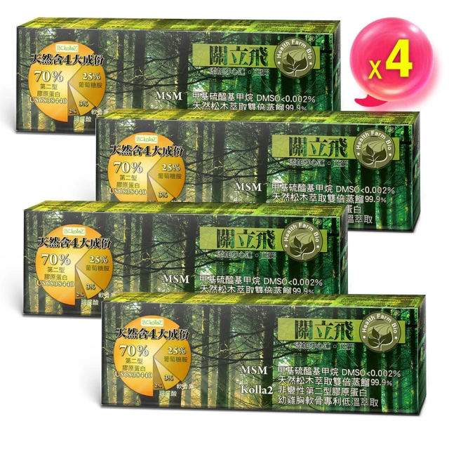 台灣康田 關立飛●MSM+Kolla2複方膠囊●(4入組)