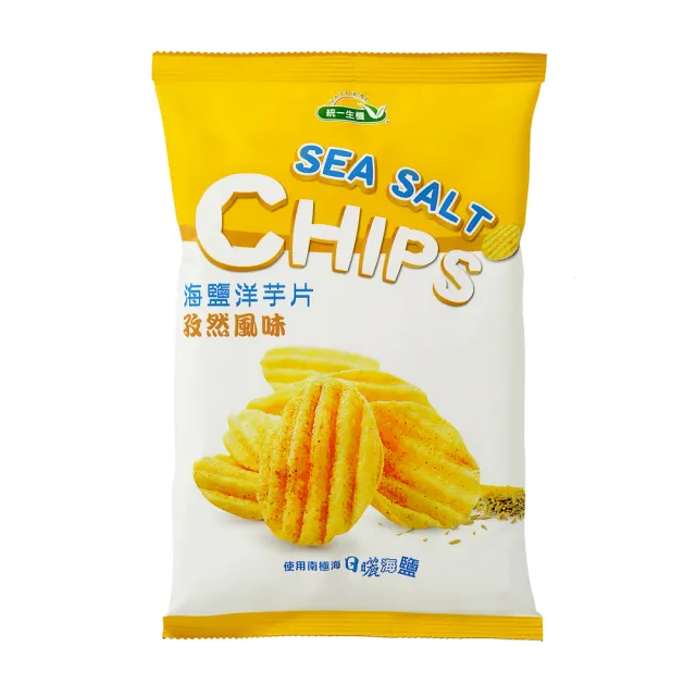 【統一生機】海鹽洋芋片50gx6包(任選鹽味/孜然/海苔/辣味)