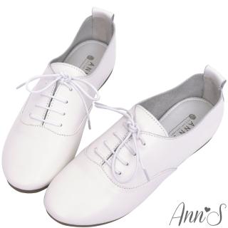 【Ann’S】全羊皮Q軟文青牛津英倫小白鞋(白)