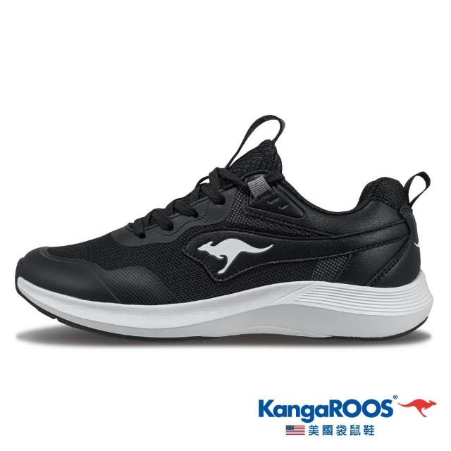 【KangaROOS】女 RUN FLOW 超輕量跑鞋 機能運動 慢跑鞋(黑/白-KW32150)