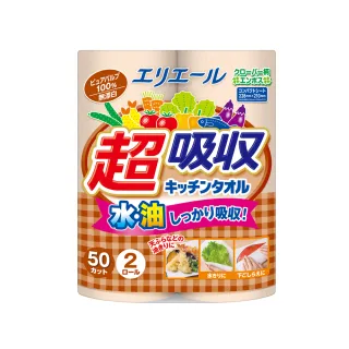 【日本大王】elleair 無漂白超吸收廚房紙巾(50抽/2入)