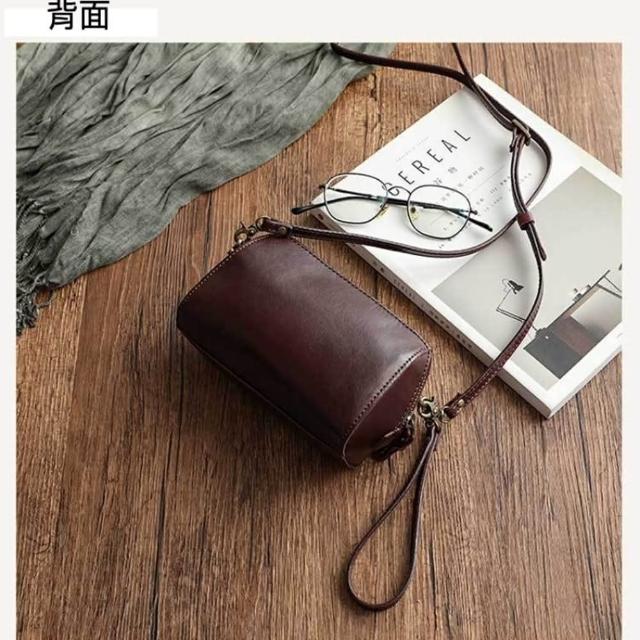 【巴黎精品】現貨+預購 側背包真皮肩背包(植鞣牛皮復古枕頭包女包包2色a1bz56)
