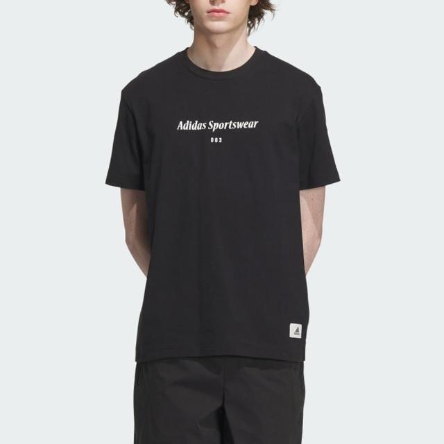 【adidas 愛迪達】上衣 男款 短袖上衣 運動 亞規 ST GFX TEE 黑 IP4991