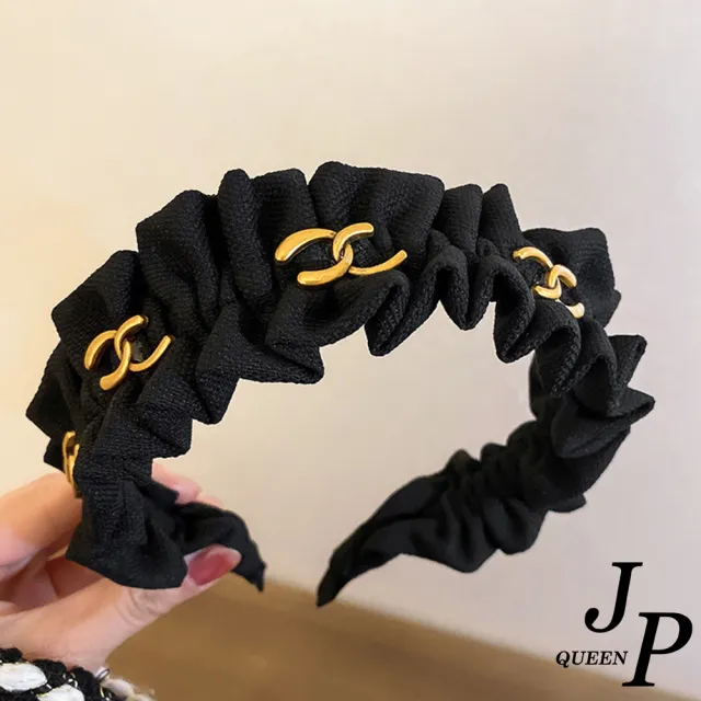 【Jpqueen】浪漫珍珠高雅絲綢百搭髮箍髮飾(8色可選)