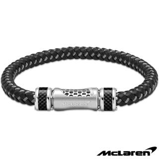 【McLaren 邁拉輪】頂級英國超跑不銹鋼碳纖維真皮手環(MG0504 190mm)