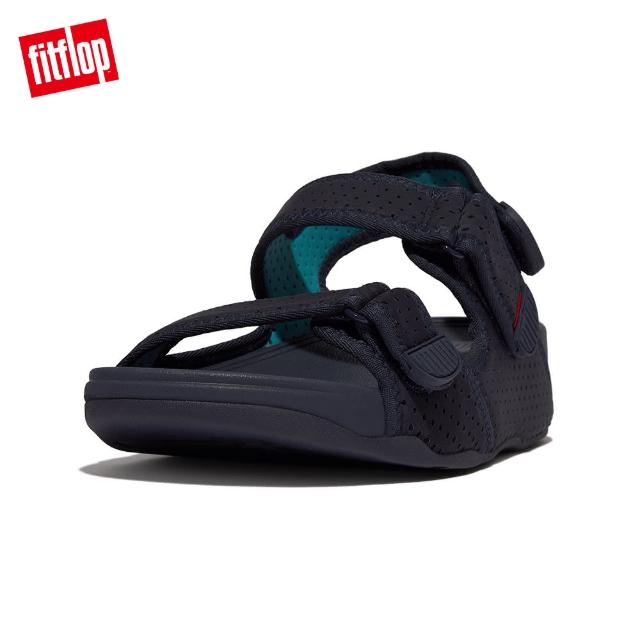 【FitFlop】GOGH MOC WATER-RESISTANT PERF BACK-STRAP SANDALS透氣淺水布後帶涼鞋-男(午夜藍/大溪地藍)