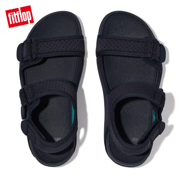 【FitFlop】GOGH MOC WATER-RESISTANT PERF BACK-STRAP SANDALS透氣淺水布後帶涼鞋-男(午夜藍/大溪地藍)