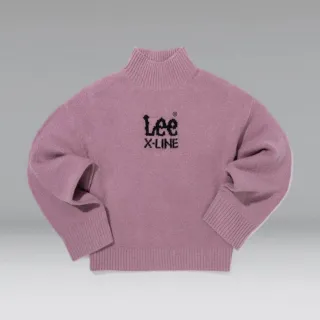 【Lee 官方旗艦】女裝 針織毛衣 高領 胸前系列大LOGO 木梅紫  季節性版型 /  X-LINE 系列(LL220451726)