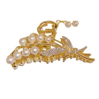 【Jpqueen】甜美韓式少女珍珠馬尾鯊魚髮夾(5色可選)