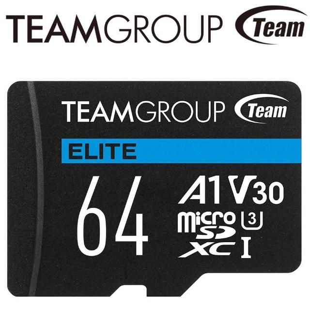 【Team 十銓】64GB microSDXC TF UHS-I A1 U3 V30 記憶卡(最高讀取：100MB/s)