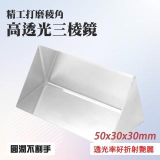 【職人實驗】185-PR50 分光玻璃鏡 光線反射鏡 透鏡 折射鏡 光學式七色光彩虹(玻璃三菱鏡 拍照稜鏡 三稜鏡)