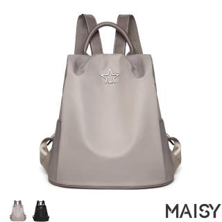 【MAISY】韓版輕便牛津布旅行雙肩後揹包(現+預 棕灰色 / 黑色)