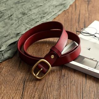 【巴黎精品】現貨+預購 100%真皮皮帶牛皮腰帶窄版手工皮帶細皮帶女牛仔褲休閒褲長褲(植鞣橢圓扣6色a1bz16)